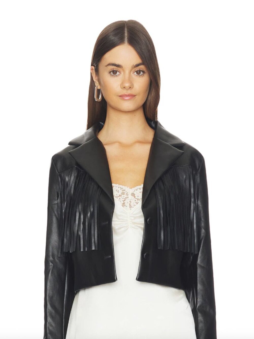 Revolve Viola Faux Leather Jacket Black
